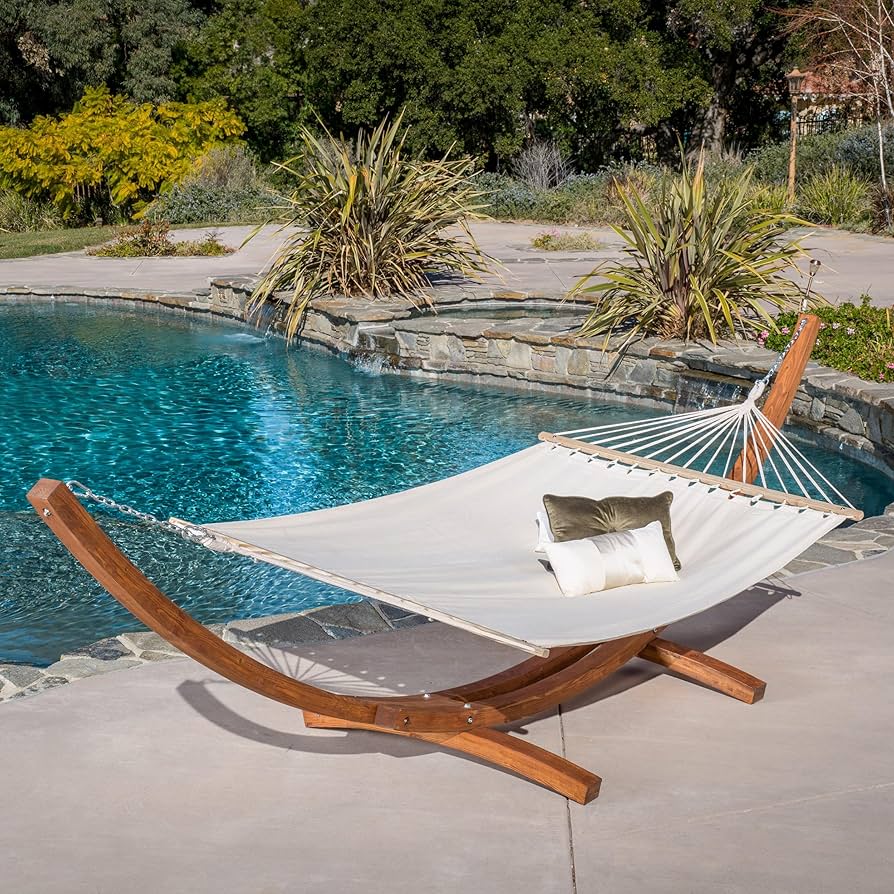 the Hammmockのハンモック Amazon.com : Modern Outdoor Hammock with CushionedFabric